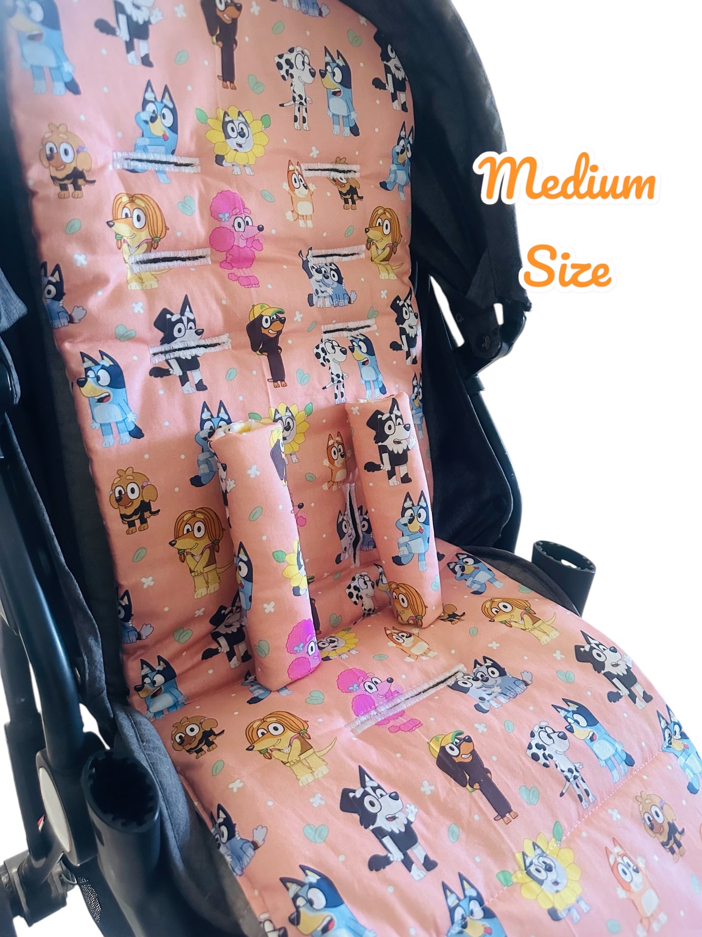 Aussie Pups Peach -Gingham Yellow Backing- (Double Sided Pattern) Medium