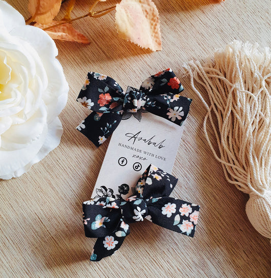 Floral Bow Clips 2 pk ✅